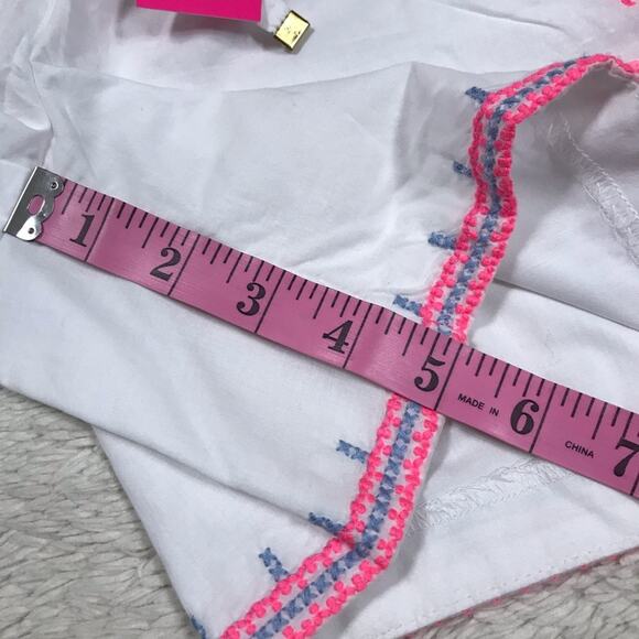 New Lilly Pulitzer Katia Embroidered Womens 5" Short White Pink Summer Boho Vaca - Picture 12 of 12